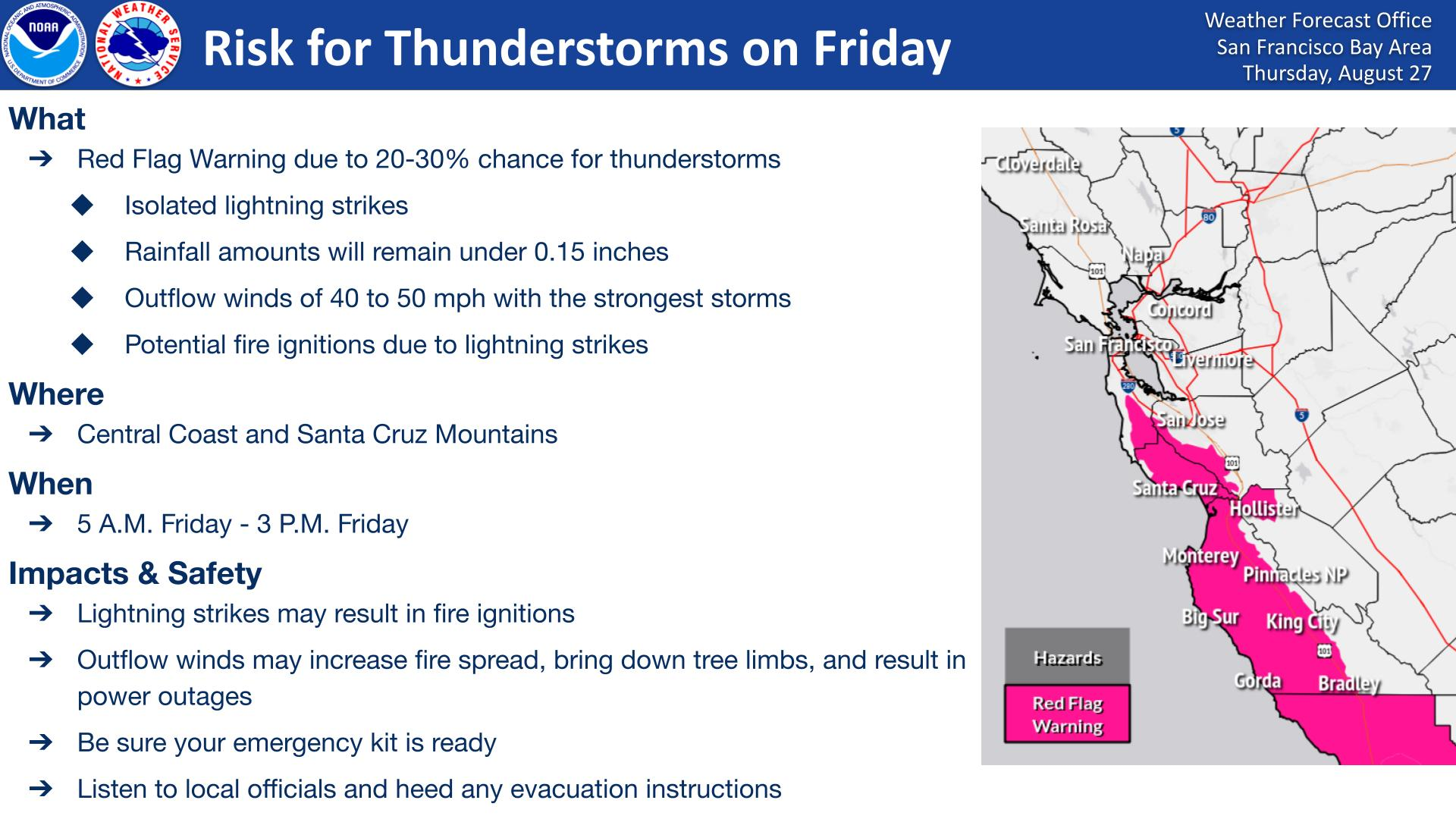 Risk of Thunderstorms Map