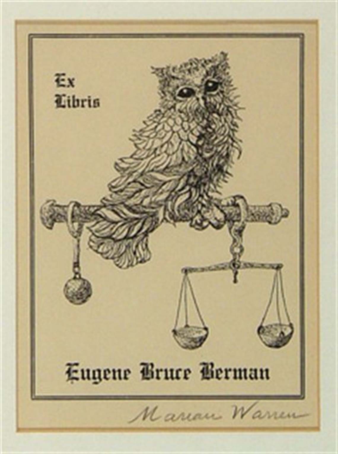 Image of Untitled (Ex Libris, Eugene Bruce Berman), Marion Warren