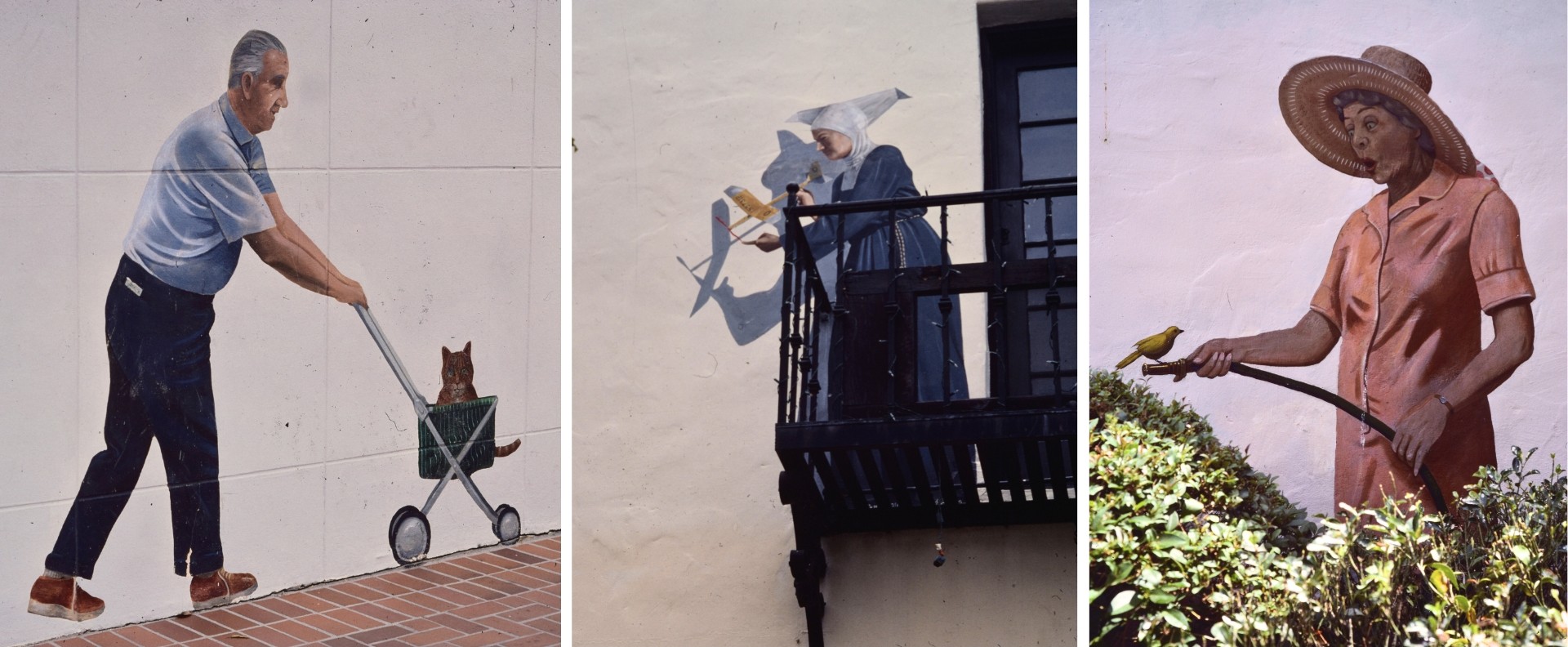 Image of archival photos of Greg Brown's murals as they looked originally