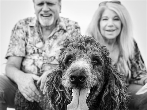 Pets of Palo Alto portrait of Presley with owners