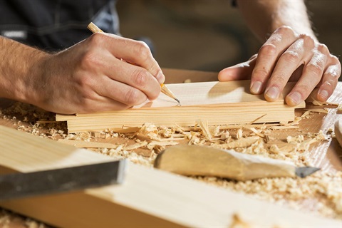 carpenter working with wood