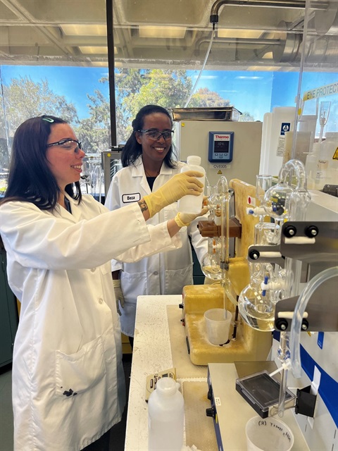 Photo of chemists in laboratory. 
