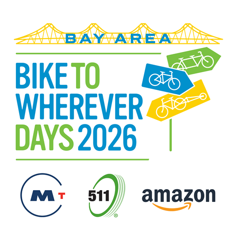 Bike to Work Day 2026 Sponsors : MTC, 511, and Amazon 