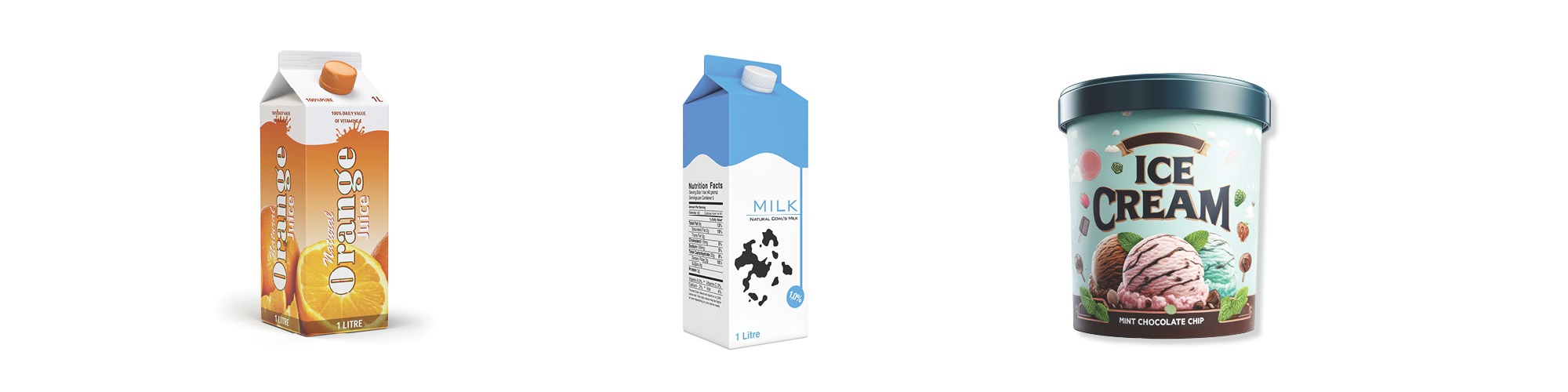 Paper juice carton, paper milk carton, paper ice cream carton
