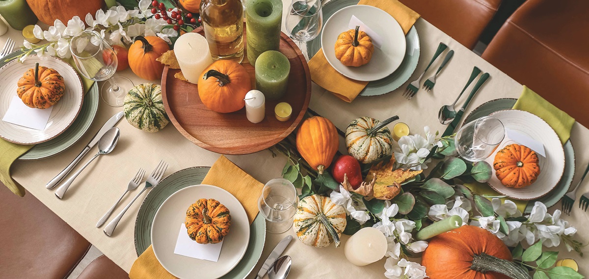 table setting with reusable foodware