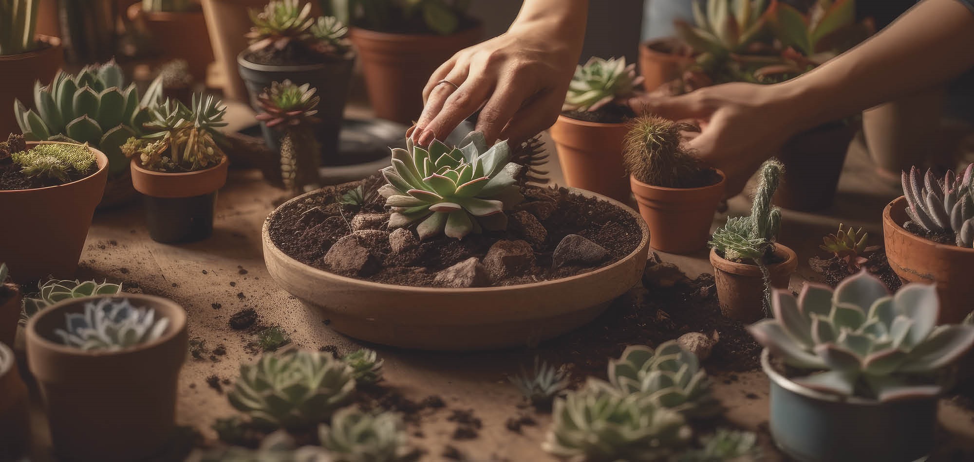 person Using clay pots