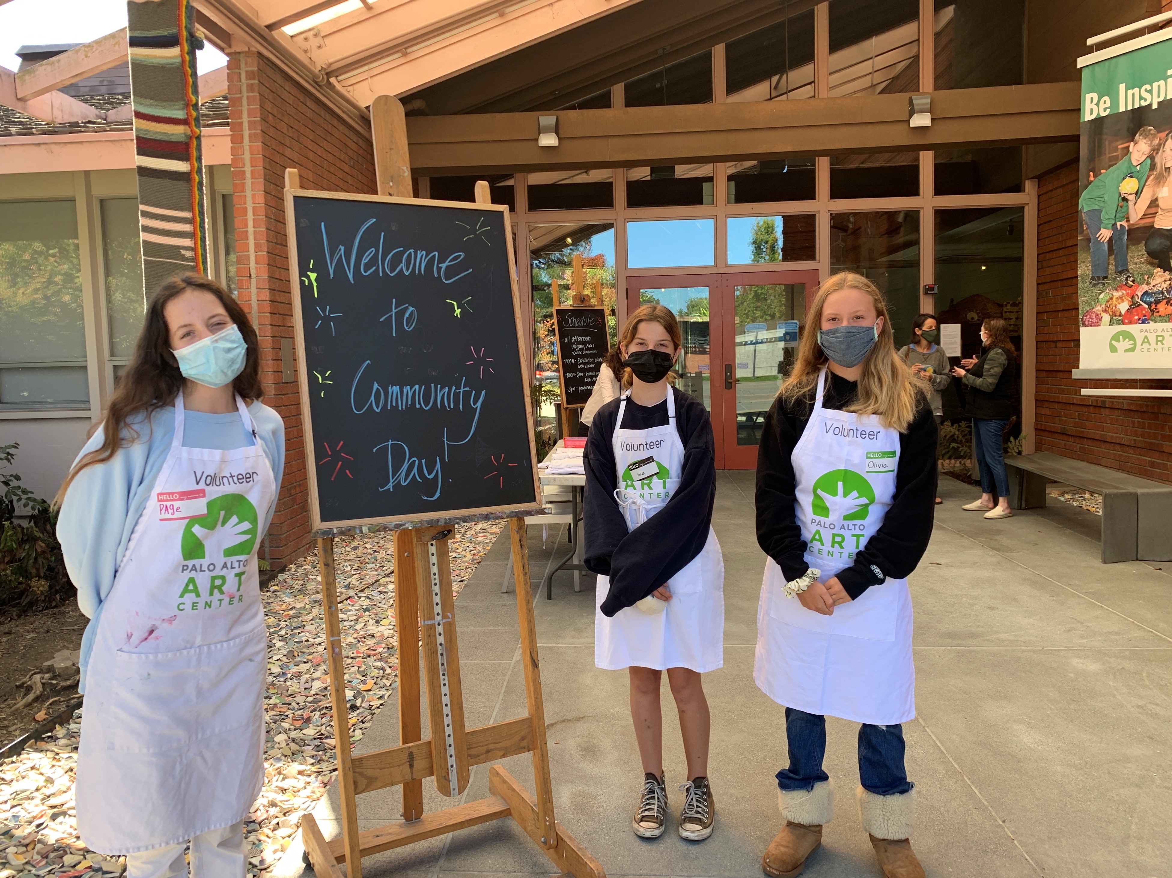 Volunteers at a Community Day event