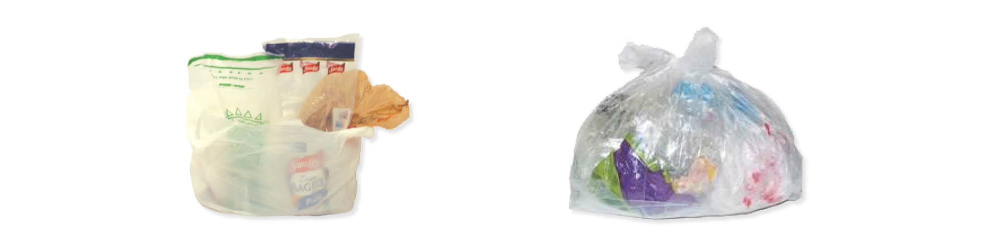 clean and dry plastic bags bundled together inside a clear plastic bag 