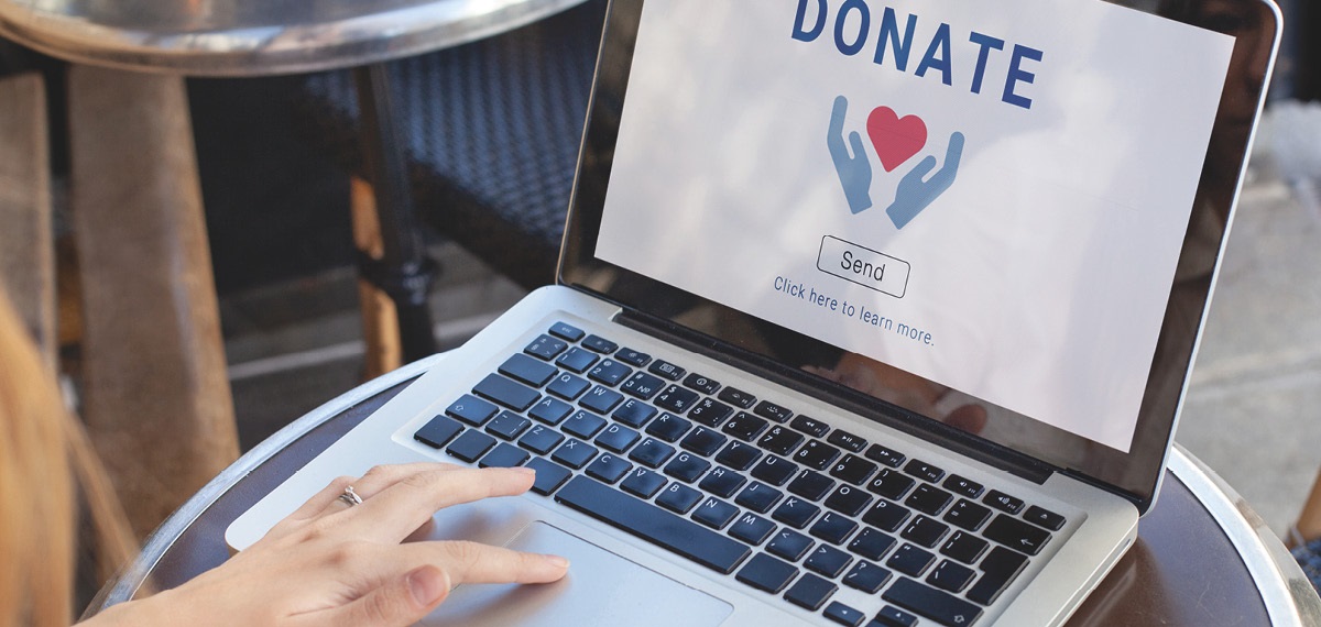 person making a donation