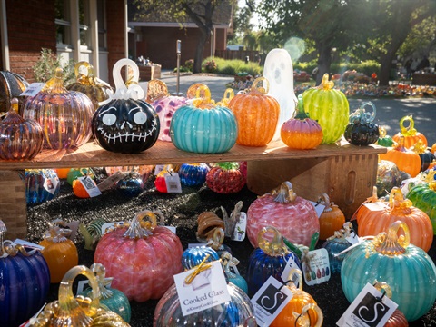 Glass Pumpkins and seasonal items