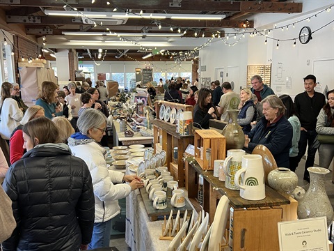image from studio sale of shoppers in the studio
